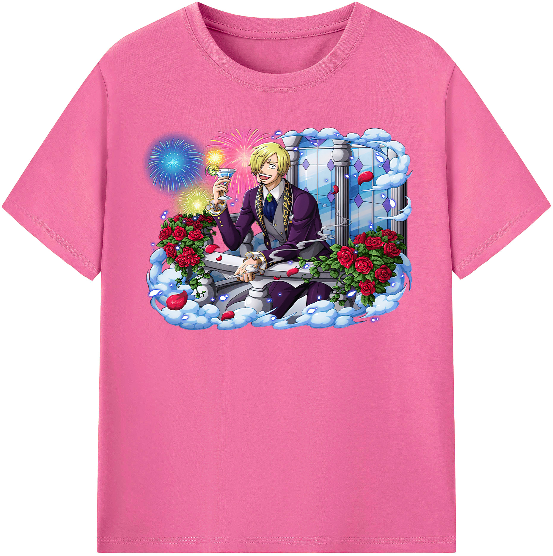 （画像用） ワンピース サンジ ONE PIECE Sanji レディースカジュアルプリントTシャツ（綿100％）